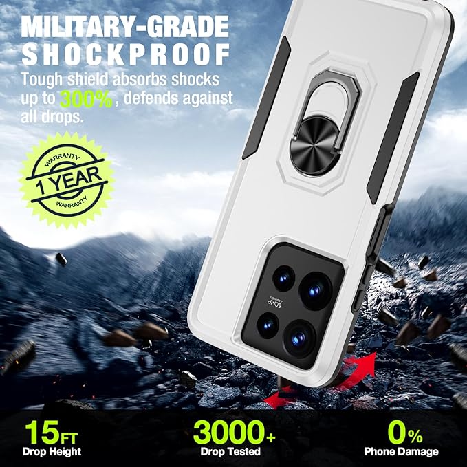 for Moto G 2026/2025 Case, Moto G Play 2026 Case [15 FT Military Grade Drop Protection] with 2X Tempered Glass Screen Protector, Shockproof Phone Case for Moto G 2026/2025 White