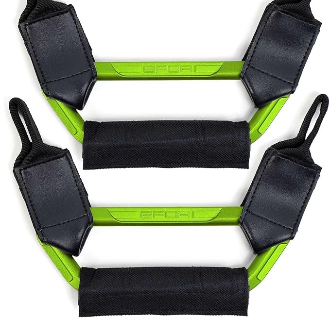 GPCA BackGrip X Heavy-Duty Headrest Grab Handle for Lifted Trucks & Jeeps, Rear Seat Entry Assist for Seniors & Kids, Fits Vehicles with Pole-Style Headrests (Up to 16mm), Easy Install (2PC- Green)