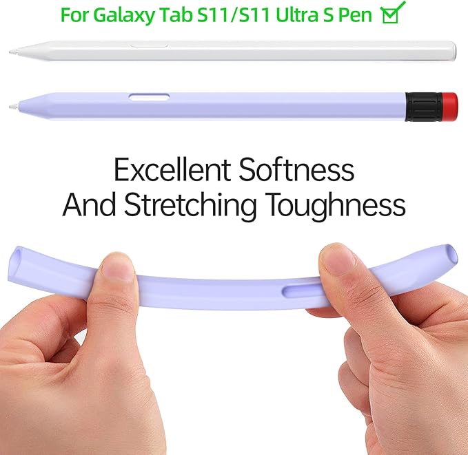 AZF Compatible with Samsung Galaxy Tab S Pen S11/S11 Ultra S Pen Case,Classic Design Silicone Protective Sleeve, Anti-Slip, Drop-Resistant Comfortable gripSupport Magnetic Charging. (Purple)
