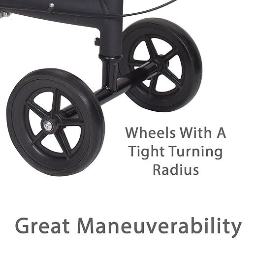Carex Economy Rolling Knee Walker with Comfortable Padding - Steerable Knee Scooter for Foot Injuries with Hand Brake - Crutch Alternative
