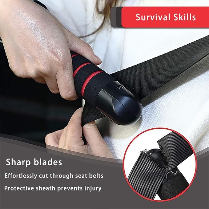 1 Pcs Car Armrest Safety Hammer for Mazda Mazda3 2025,Multi-Function Door Handle (Senior-Friendly) Home Rescue Device Auto Cane Handles Vehicle Emergency Escape Tool,Blue + Light