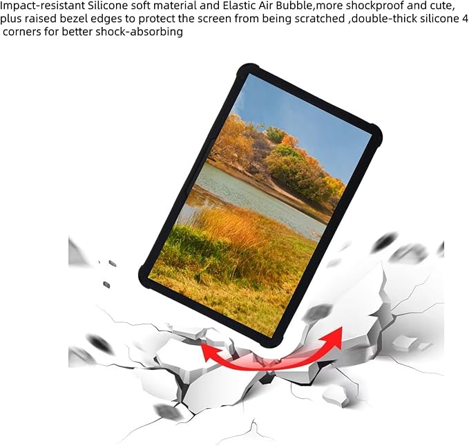 Silicone Tablet Case for DOOGEE T20 Ultra/T40 Pro,Built-in Adjustable Stand and Shoulder Strap Stylus Pen Compatible with Headwolf HPad6 Pro 12 inch Black