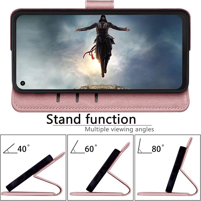 SUANPOT 【RFID Blocking for Motorola Moto G Stylus 5G (Non 2022) with Wallet case Credit Card Holder,PU Leather Flip Folio Book Phone case Cover Women Men for MotoG Stylus 5G case(Rose Gold)