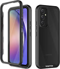 wahhle Compatible with Samsung Galaxy A54 Case, Built in Screen Protector Full Body Shockproof Slim Fit Bumper Protective Phone Cover for Samsung A54 5G Men Women-Black/Clear