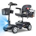 Metro Mobility 4 Wheel Powered Mobility Scooters, 300 lbs Capacity Mobility Scooters for Adults, Folding Mobility Scooter Lightweight, Electric Scooters for Seniors 10 Miles Range LED Light Black