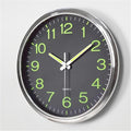 12 Inches Night Light Wall Clocks - with Silent Non-Ticking Glowing Function - Big Solid Numbers Easy to Read Both Day and Night (Black)