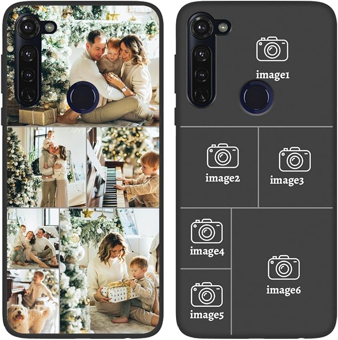 Styletify Design Your Own Case for Motorola Moto G Pro, Custom Personalized Photo Collage Text Cover, Customized Picture Shockproof Protective Soft Slim Silicone Case, Gift for Birthday, Black