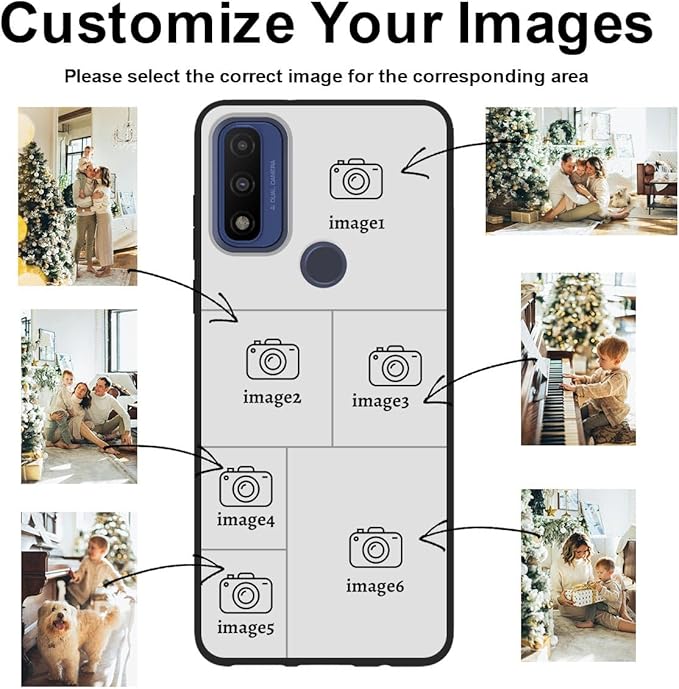 Styletify Design Your Own Case for Motorola Moto G Pure, Custom Personalized Photo Collage Text Cover, Customized Picture Shockproof Protective Soft Slim Silicone Case, Gift for Birthday, Black