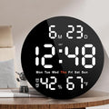 Large Digital Clock for Classroom, Digital Classroom Clocks for Teachers, 10" Round LED Clock with Large Display，Date, Countdown Timer, Remote Control, Temperature, Electric (White)