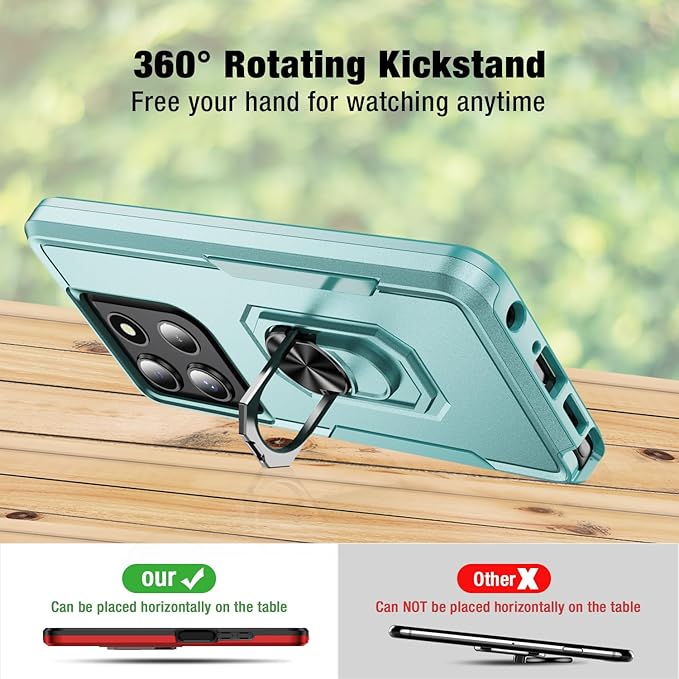 for Motorola Moto G Stylus 2026/2025 Case [15 FT Military Grade Drop Protection] with 2X Tempered Glass Screen Protector, Heavy-Duty Shockproof Magnetic Kickstand Case Green