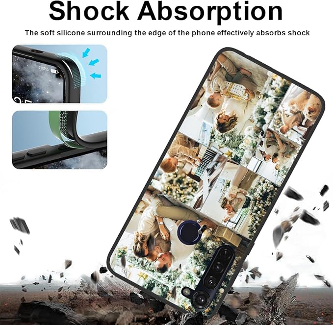 Styletify Design Your Own Case for Motorola Moto G Pro, Custom Personalized Photo Collage Text Cover, Customized Picture Shockproof Protective Soft Slim Silicone Case, Gift for Birthday, Black