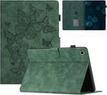 Dteck for Galaxy Tab S6 Lite (10.4") Tablet Case 2024/2022/2020 (SM-P620/P610), PU Leather Slim Folio Case with Auto Sleep Wake/Adjustable Stand, Lightweight Cute Butterfly Cover with Stylus (Green)