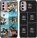 Customized Photo Case for Motorola Moto G Stylus 2022 6.8 inch, Personalized Collage Design Phone Cover, Custom Picture Black Silicone Soft Slim Rubber Case, Gift for Couple Lover Bestie
