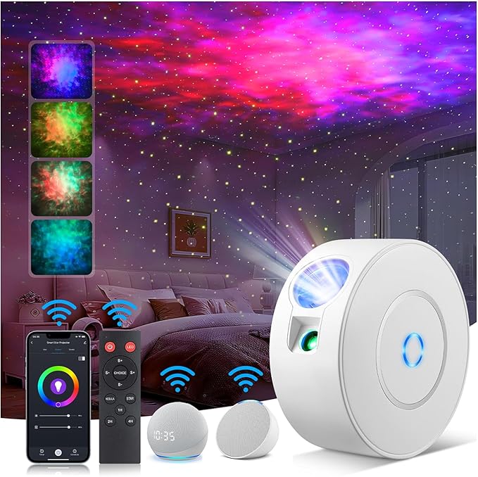 Aurviv Star Projector 900 Sqft Galaxy Night Light App Voice Control 4 Custom Scenes