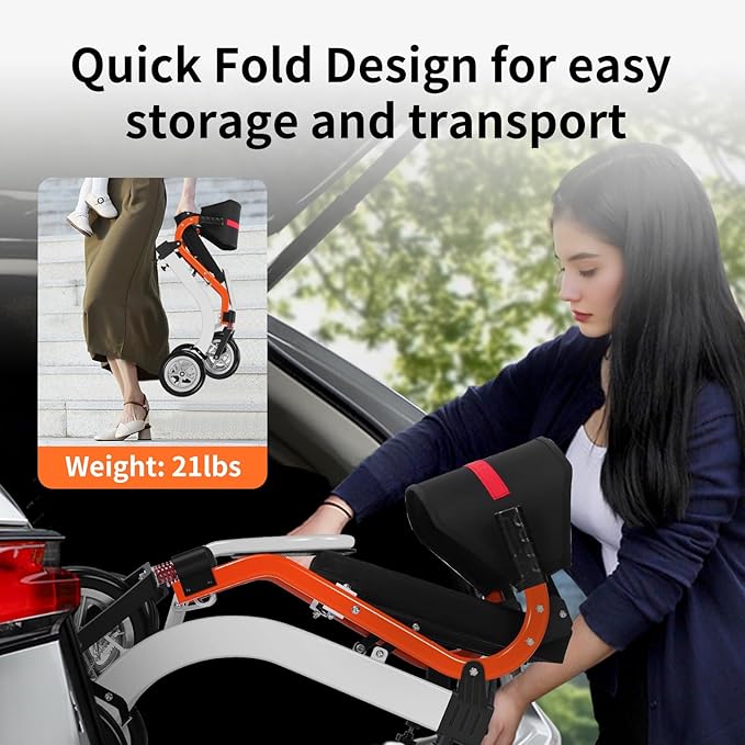 Nihhcune 4-in-1 All-Terrain Upright Rolling Walker Wheelchair Combination, No Installation, One-Step Folding Walker with Seat, Rollator Walker with Storage Bag for Seniors & Adults of Different Height