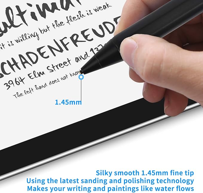 iPhone 15/14/13/12 Pro Max Stylus Pencil,Active Digital Pen Type C Recharge with 1.5mm Ultra Fine Tip Stylus Pens for iPhone 15/14/13/12 Pro Max Drawing/Notes,Black