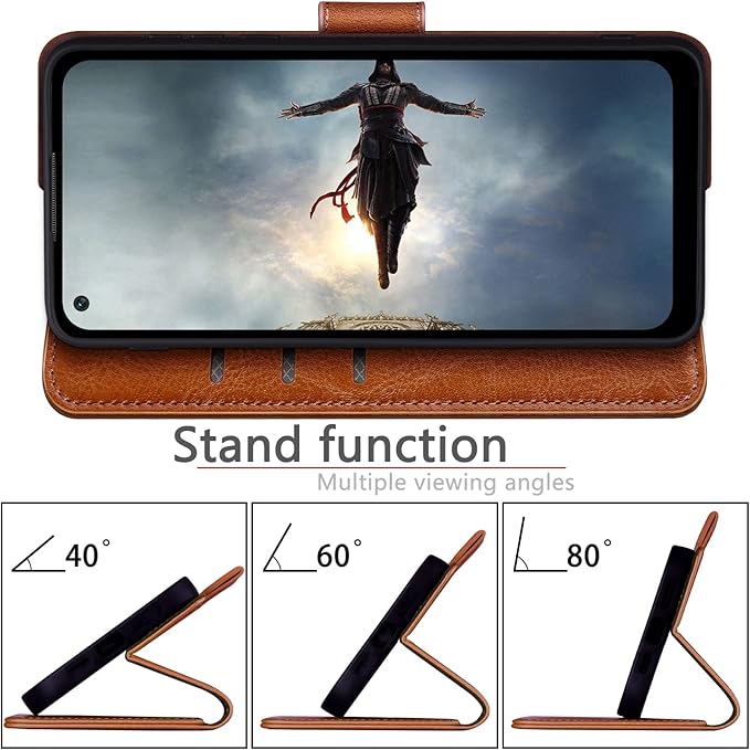 SUANPOT 【RFID Blocking for Motorola Moto G Stylus 5G (Non 2022) with Wallet case Credit Card Holder,PU Leather Flip Folio Book Phone case Cover Women Men for MotoG Stylus 5G case(Light Brown)