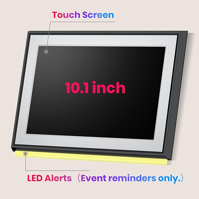 BIGASUO 10.1" Digital Calendar, Smart Touchscreen Interactive Display, Electronic Organizer for Monthly, Weekly & Daily Agenda, Chore Chart, Meal Planner, To Do List, Family Schedules, Picture Frame