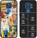 Custom Personalized Case for Motorola Moto G Play 2021 6.5 inch, Customized Multiple Photos Collage Text Phone Cover, Full Body Shockproof Soft Silicone Case, Anti-Scratch, Wireless Charging, Black
