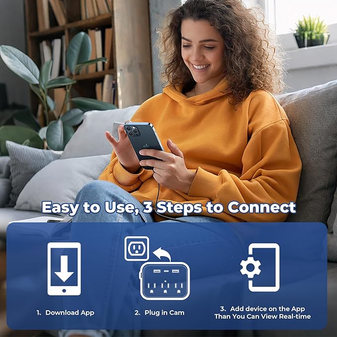 1080P HD Hidden Wall Outlet Camera WiFi Spy Cam with Motion Detection, Fast Charging & Remote Monitoring for Home Security