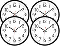 Lumuasky 4 Pack Black Wall Clock,12 Inch Silent Battery Operated Non Ticking Quartz Round Analog Classic Clock Modern Design for Home Office Classroom School Living Room Bedroom