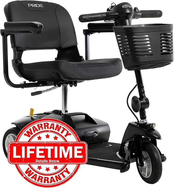 Pride Mobility Go Go Ultra X 3-wheel Scooter - Travel Mobility for Adults, 12 Ah Battery, 300 Lbs Weight Capacity, Seat Dimensions - 17"" W x 17"" D - S39, Black