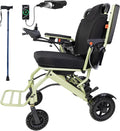 33 Lbs Lightweight Electric Wheelchair, Electric Wheelchairs for Adults Foldable, 15 Miles Range Motorized Wheelchair for Seniors, All Terrain Portable Power Wheelchair, 330 Lbs Capacity, Apple Green