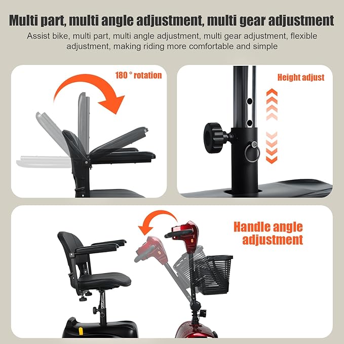 Lightweight Mobility Scooter for Adults & Seniors - with Charger & Basket Travel High-Performance Motor Long Range Power Extended Battery,Portable Motorized Scooters for 16 KM Travel, 300lb Capacity