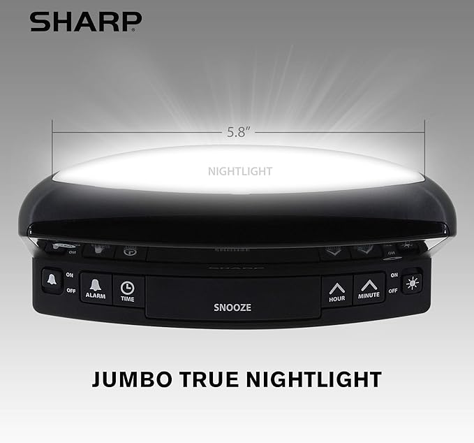 Sharp LED Digital Alarm Clock – Simple Operation - Easy to See Large Numbers, Built in Night Light, Loud Beep Alarm with Snooze, Bright Big Red Digit Display