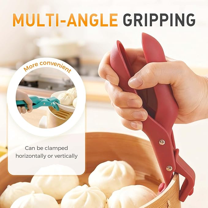 3 Pcs Hot Plate Grippers, 2026 Upgraded Multi Purpose Hot Plate Gripper, Anti-Scald Bowl Dish Holder Tong Clip for Kitchen Cooking (3 Colors)