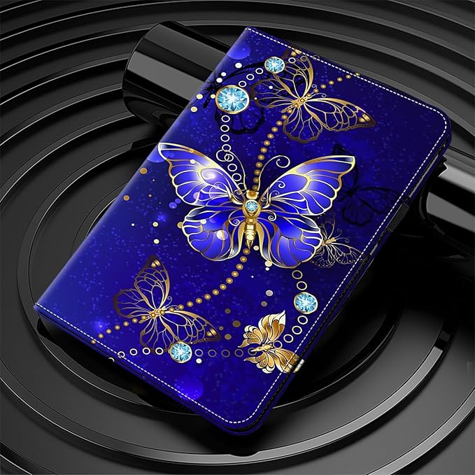 Dteck for Galaxy Tab S6 Lite (10.4") Tablet Case 2024/2022/2020 (SM-P620/P610), PU Leather Slim Folio Case with Adjustable Stand, Lightweight Protective Cute Cover with Stylus Pen Loop (A Butterfly)