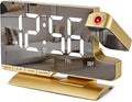 SZELAM Alarm Clock Bedside with Projection Digital Clock,7.3" Mirror Clock with 180°Rotating Projector,Dual Alarm with 3 Mode,Brightnee Adjust,DST,Snooze,Charging Port,5 Levels Volume for Desk Teens