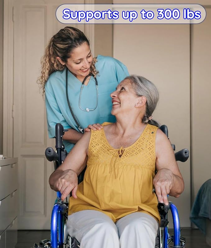 2 in 1 All Terrain Compact Travel Rolling Walker with Ergonomic Seat & Brakes - Lightweight Foldable Rollator for Seniors & Adults - Adjustable Height & Detachable Footrest Included (Blue)