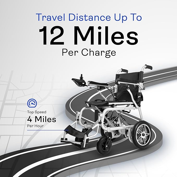 50 Lbs Electric Wheelchairs for Adults, Lightweight, Foldable Wheel Chair for Adults, 500W Motorized Portable Wheelchair for Senior, 300 Lbs Capacity 12-Mile Range (Artemis Pro - Black)