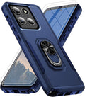 for Motorola Moto G Stylus 2026/2025 Case [15 FT Military Grade Drop Protection] with 2X Tempered Glass Screen Protector, Heavy-Duty Shockproof Magnetic Kickstand Case Blue