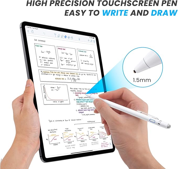 Stylus Pen for Lenovo Ideapad Flex, EDIVIA Digital Pencil with 1.5mm Ultra Fine Tip Pencil for Lenovo Ideapad Flex 3/4/5/6 11&14 Stylus, White