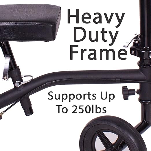 Carex Economy Rolling Knee Walker with Comfortable Padding - Steerable Knee Scooter for Foot Injuries with Hand Brake - Crutch Alternative