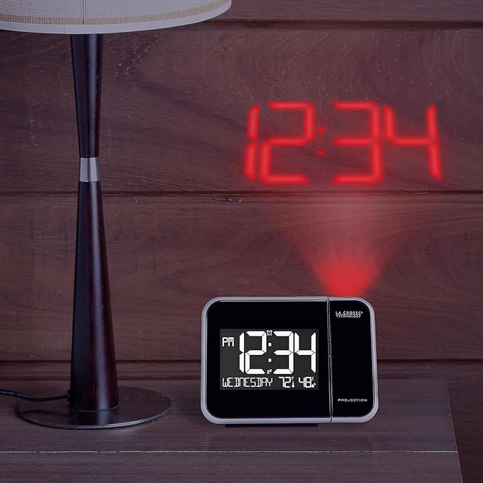 La Crosse Technology 616-1412 Projection Alarm Clock with Indoor Temperature