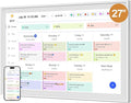 Digital Calendar, Smart WiFi Electronic Calendar&Chore Chart, IPS Touch Screen HD Display for Family Schedules, Share Moments Instantly from Anywhere (White, 27)