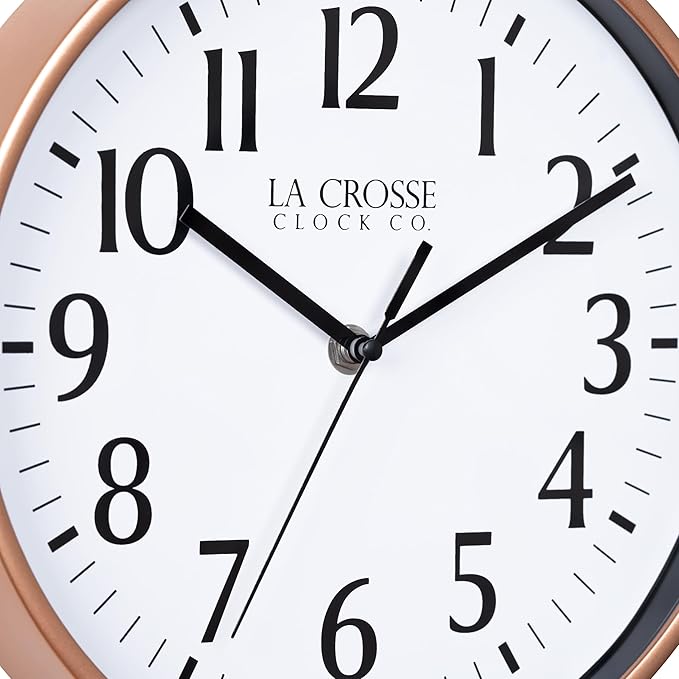 La Crosse Clock 404-3025C 10 Inch Copper Basics Analog Quartz Wall Clock