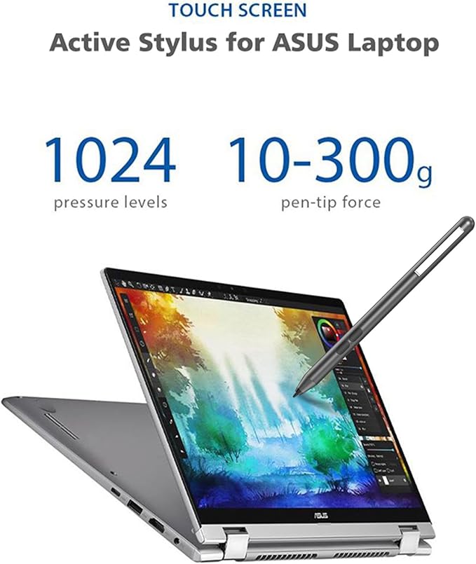 Stylus Pen for ASUS Touchscreen Devices, Active Digital Pen with Ultra-Fine Tip, 1024 Pressure Sensitivity, Palm Rejection for Precision Drawing and Writing