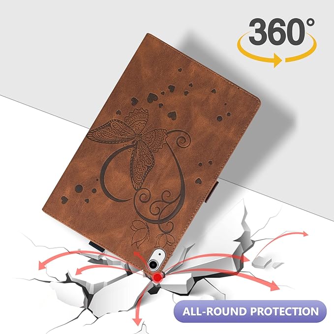 Dteck for iPad mini (A17 Pro/A15) 7/6th Generation Case 2024/2021 Release (8.3"), PU Leather Protective Case with Auto Sleep Wake & Stand Function/Card Slots, Lightweight Cute Case, Butterfly Brown