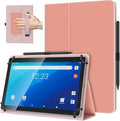 TiMOVO Universal Case for 10.1 Inch Android Tablet with Pen Loop, Lightweight Folding Stand Cover with Hand Strap for All 9.6"-11" Touchscreen Tablet, Puff Pink