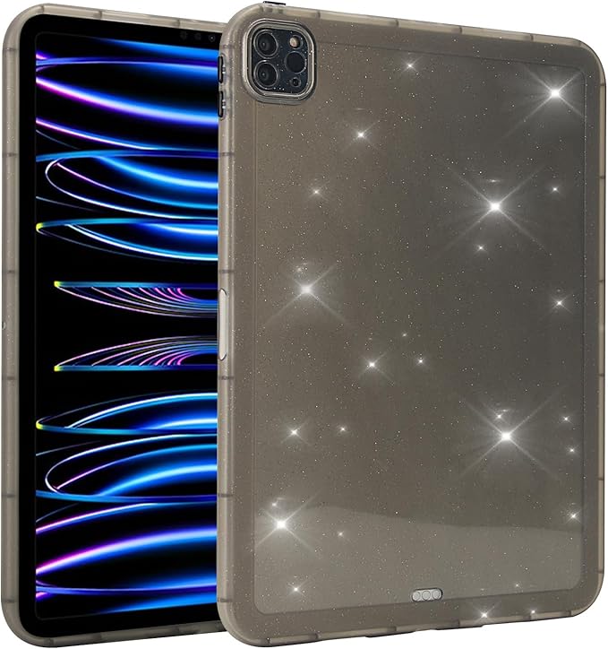 Dteck for iPad Pro 11 Inch M4/M5 (2024/2025 Release) Translucent Tablet Case, Stylish Shimmer Design, Ultra Slim Thin Lightweight, Soft TPU Scratch Resistant Shockproof Protective Cover Shell, Gray