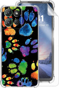 for Moto G Power 5G 2025 Clear Phone Case, Lightweight Transparent TPU, Shockproof Four Corner Anti-Fall Case 6.6" for Moto G Power 5G 2025 with Screen Protector, Colorful Paws