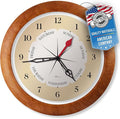 Time & Day of The Week Wall Clock with 13.5” Maple Accent Frame – – Ideal Retirement Gift for Men and Women, Day Clock for Seniors and Retirees