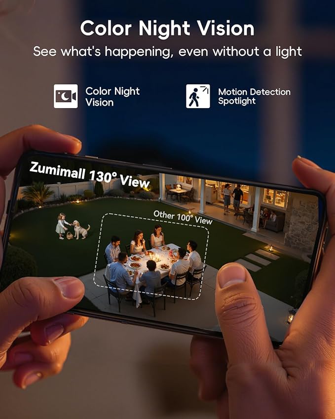 ZUMIMALL Security Cameras Wireless Outdoor 4-Pack 2K Home Security WiFi