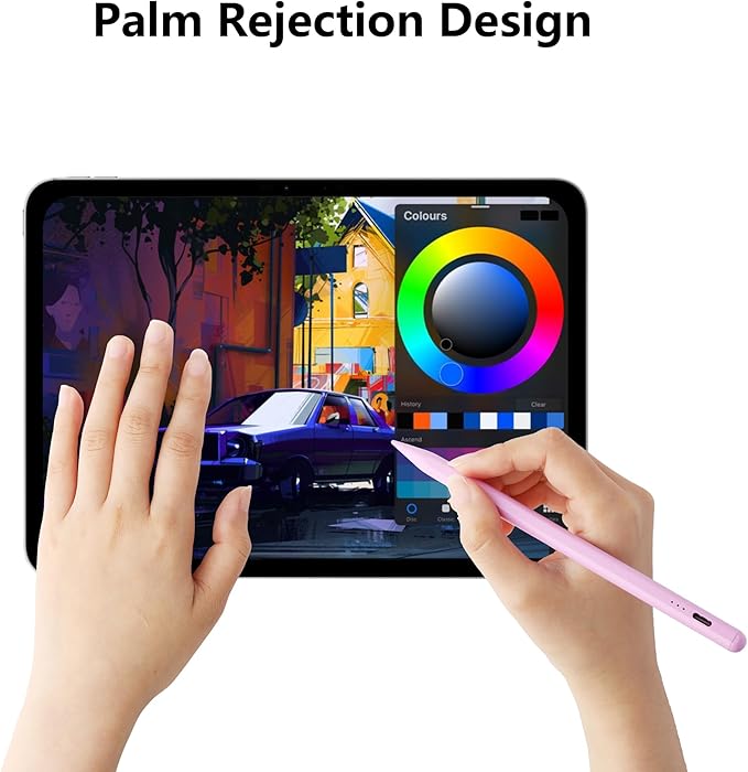 Stylus Pen for iPad A16 11th 10th 9th 8th 7th 6th Generation, iPad Pro 12.9 11 13 inch M4, iPad Air M3 M2 5th 4th 3rd Gen, iPad Mini A17 Pro 7 6 5, for Apple Pencil Pro 1st 2nd Gen Alternative, Purple