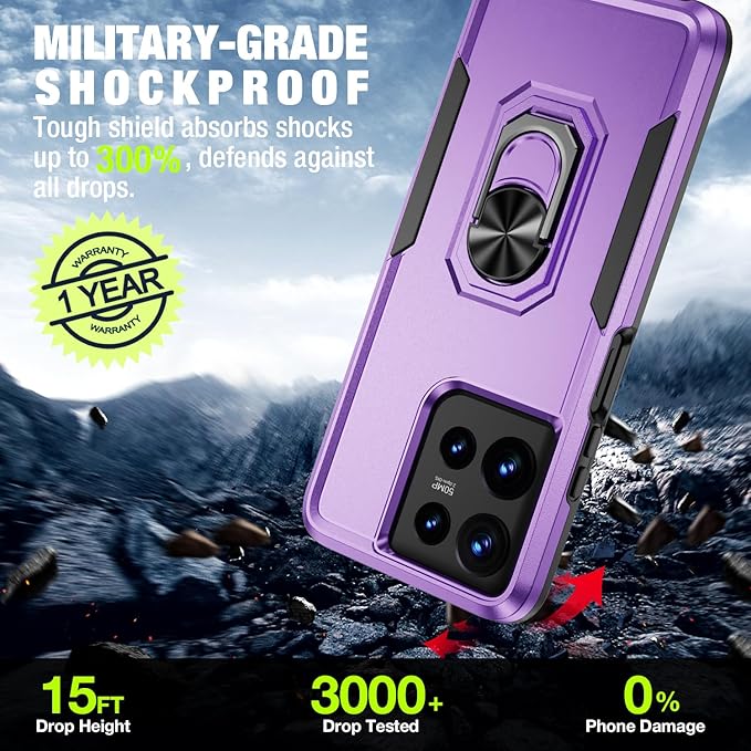 for Moto G 2026/2025 Case, Moto G Play 2026 Case [15 FT Military Grade Drop Protection] with 2X Tempered Glass Screen Protector, Shockproof Phone Case for Moto G 2026/2025 Purple