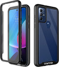 Wahhle Compatible with Moto G Play 2023, G Power 2022, G Pure Case - Full Body Screen Protector, Shockproof Slim Fit Bumper Phone Cover - Black/Clear